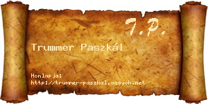 Trummer Paszkál névjegykártya
